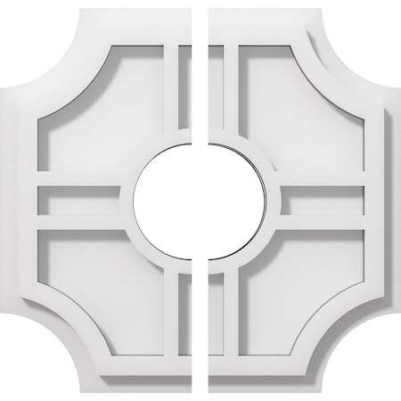 Haus Architectural Grade PVC Contemporary Ceiling Medallion, Two Piece, 10OD X 3ID X 3 1/4C X 1P
